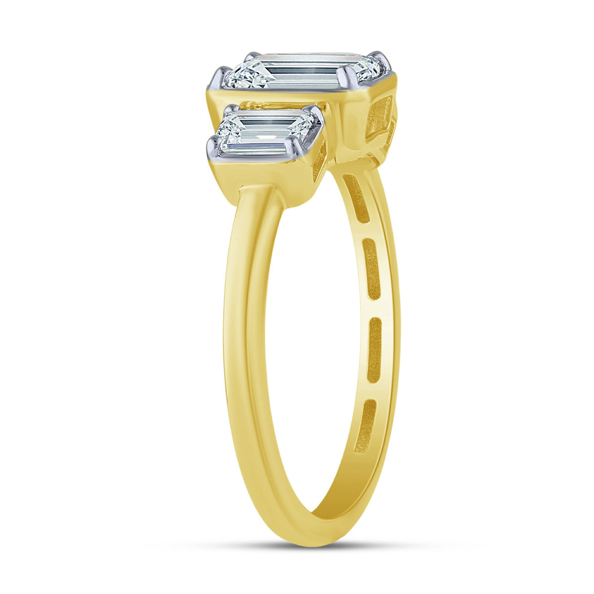 14K Yellow Gold Emerald Lab-Grown Diamond Engagement Ring – 1.53 CTW - product