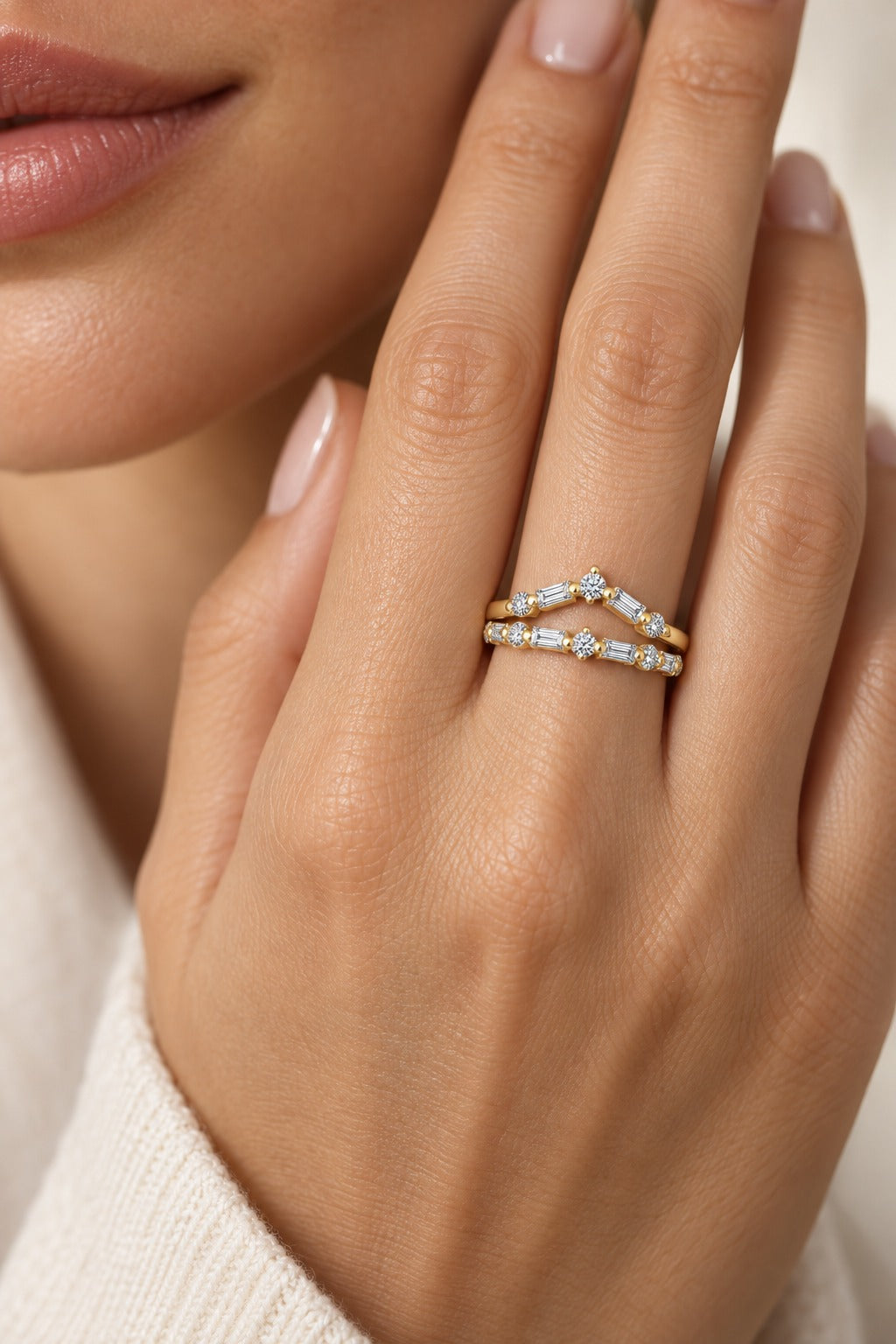 14K Yellow Gold Lab-Grown Diamond Ring Wrap – 0.572 CTW - lifestyle