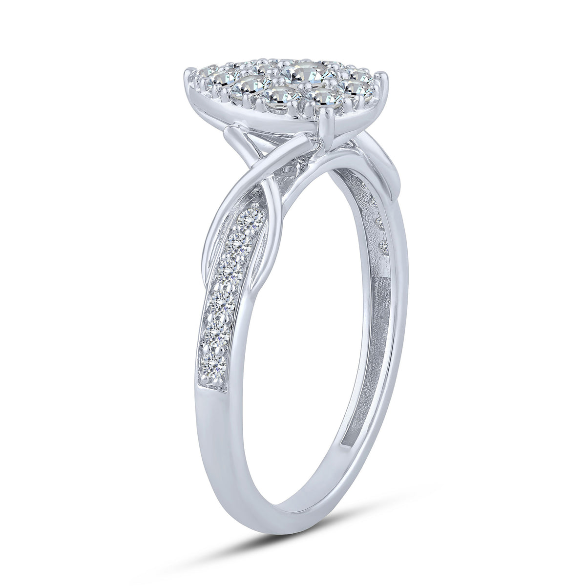10K White Gold Round Lab-Grown Diamond Engagement Ring – 0.5 CTW - product