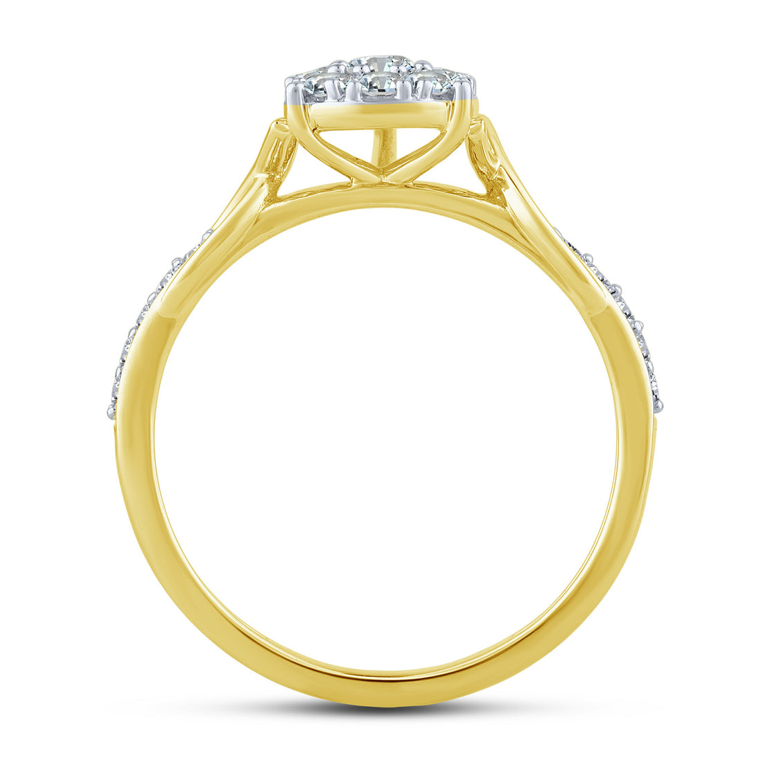 10K Yellow Gold Pear-Shaped Composite Lab-Grown Diamond Engagement Ring – 0.5 CTW - product