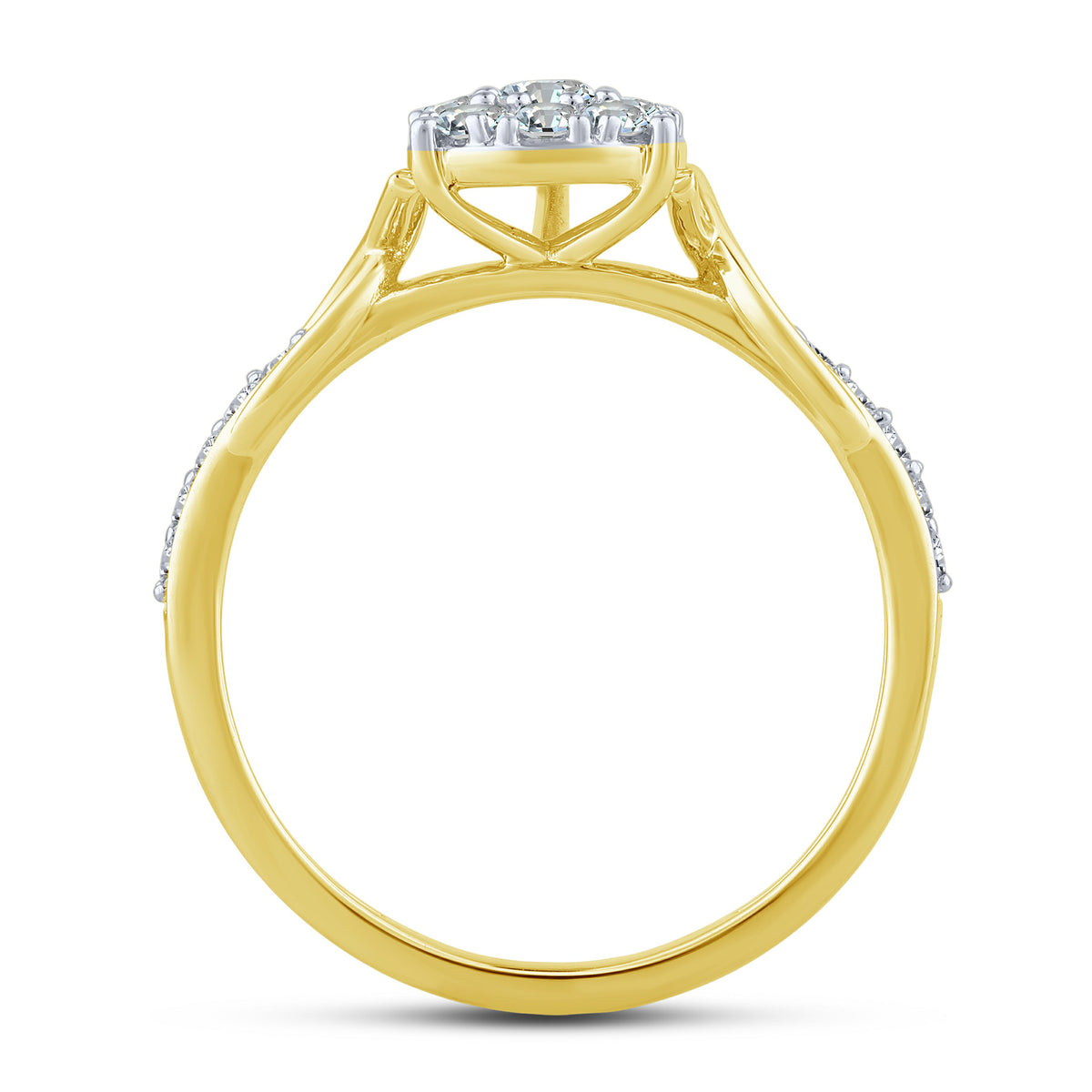 10K Yellow Gold Round Lab-Grown Diamond Engagement Ring – 0.5 CTW - product