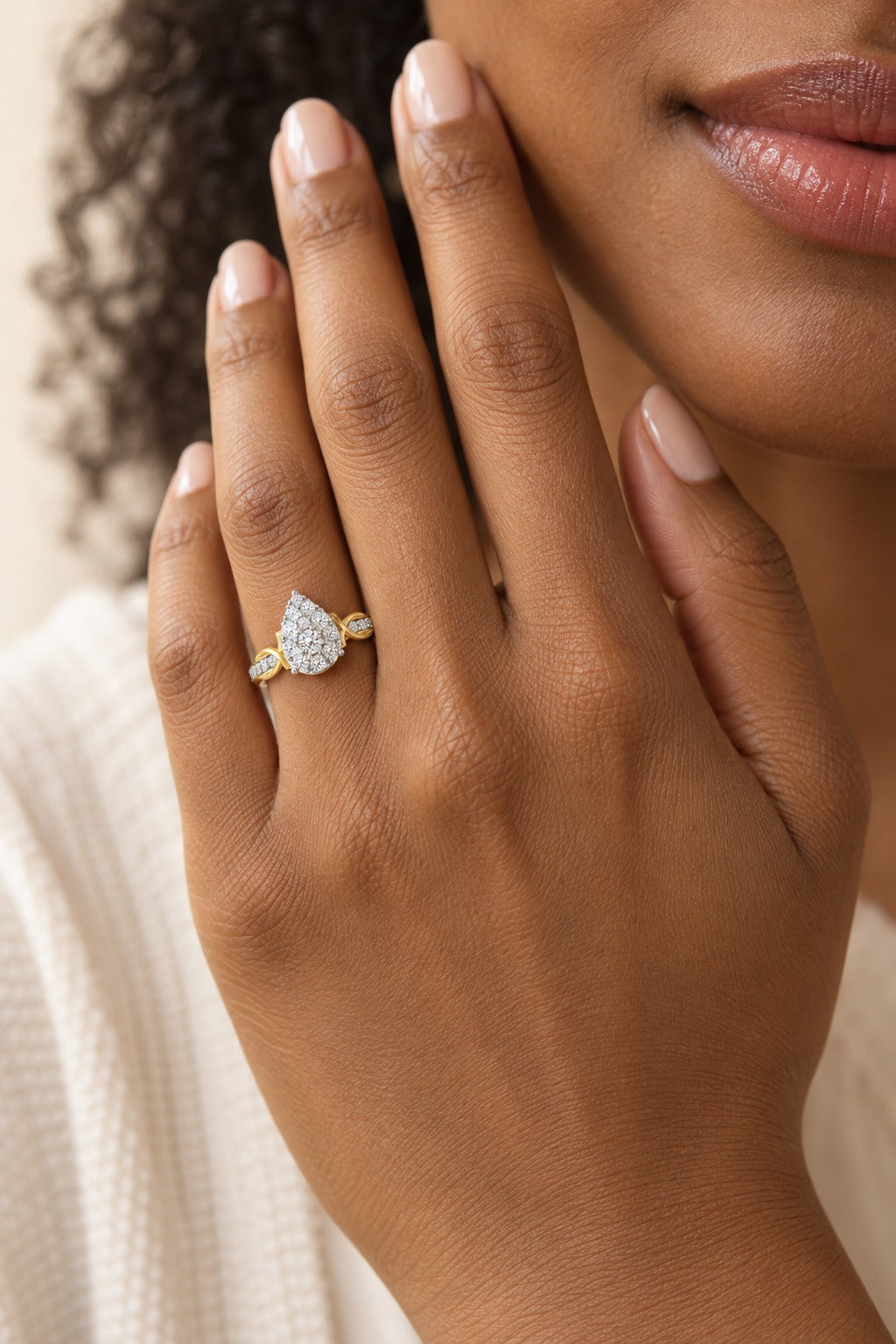 10K Yellow Gold Round Lab-Grown Diamond Engagement Ring – 0.5 CTW - lifestyle