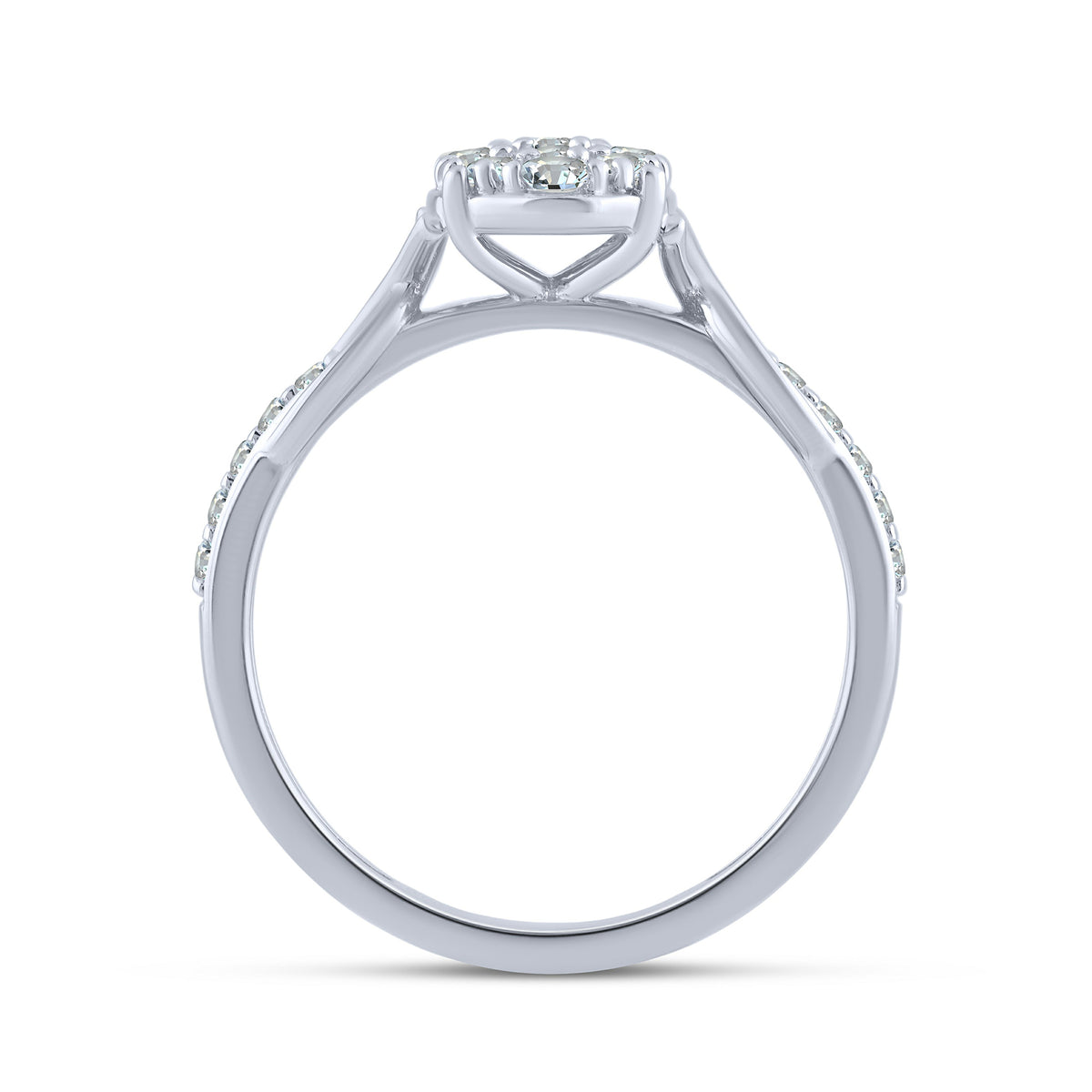 10K White Gold Round Lab-Grown Diamond Engagement Ring – 0.5 CTW - product