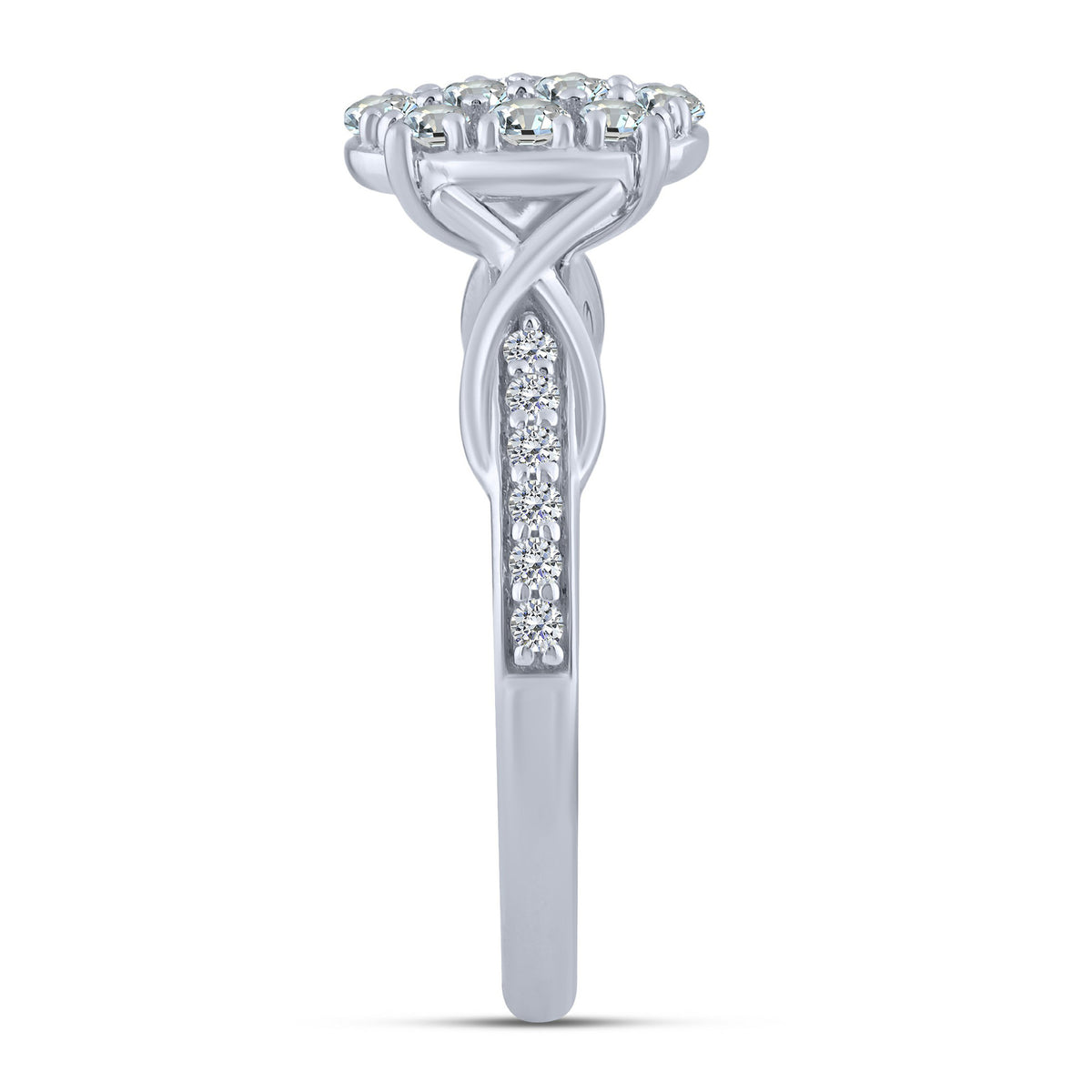 10K White Gold Round Lab-Grown Diamond Engagement Ring – 0.5 CTW - product