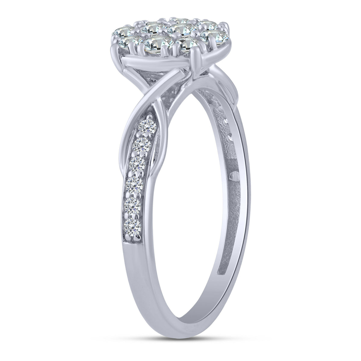 10K White Gold Round Lab-Grown Diamond Engagement Ring – 0.5 CTW - product