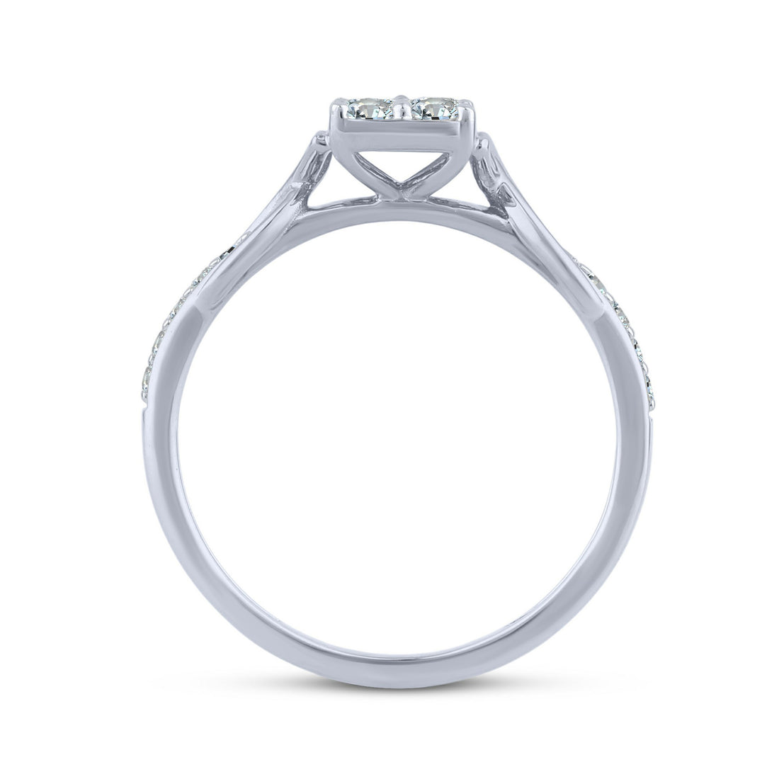 10K White Gold Rectangular Composite Lab-Grown Diamond Engagement Ring – 0.5 CTW - product