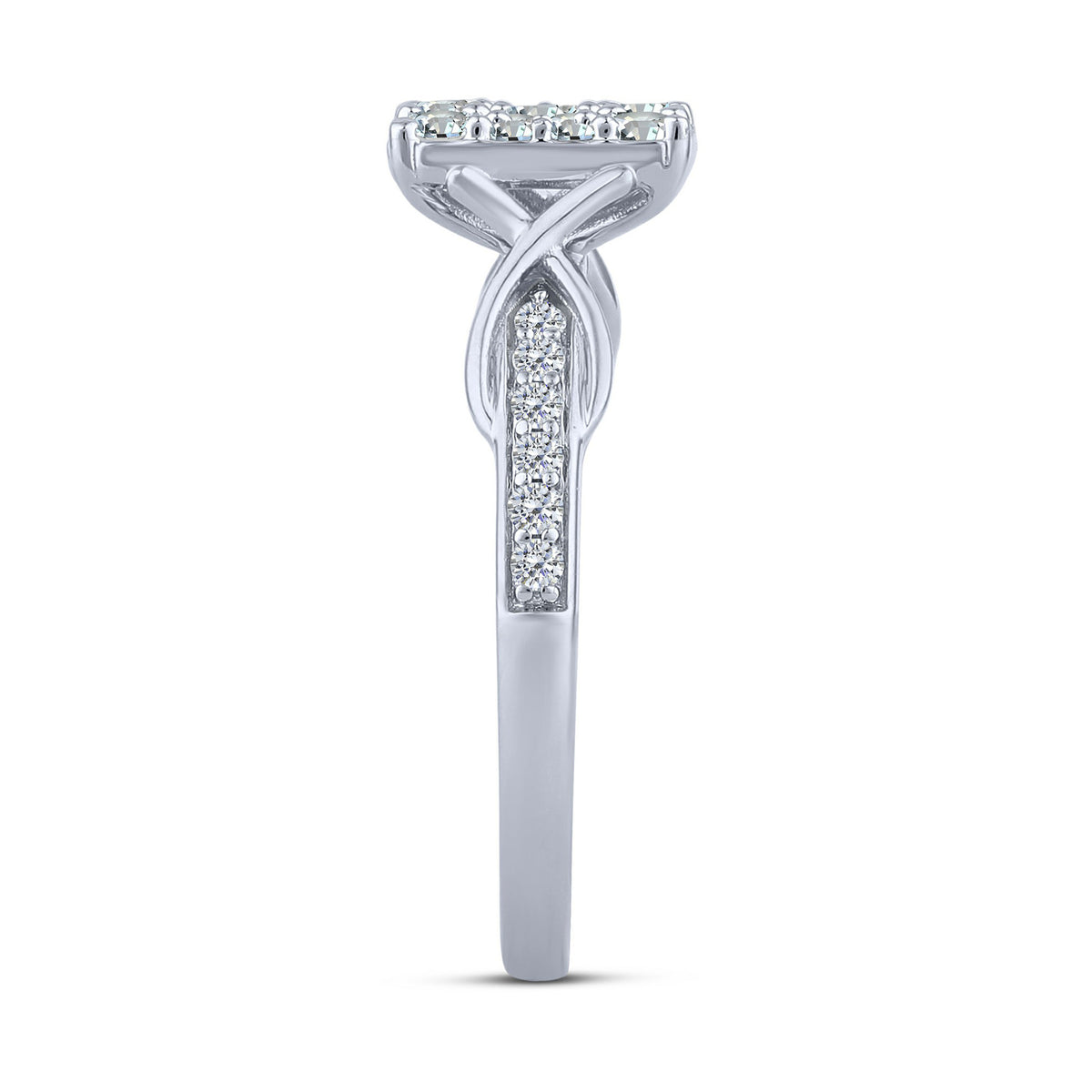 10K White Gold Round Lab-Grown Diamond Engagement Ring – 0.5 CTW - product
