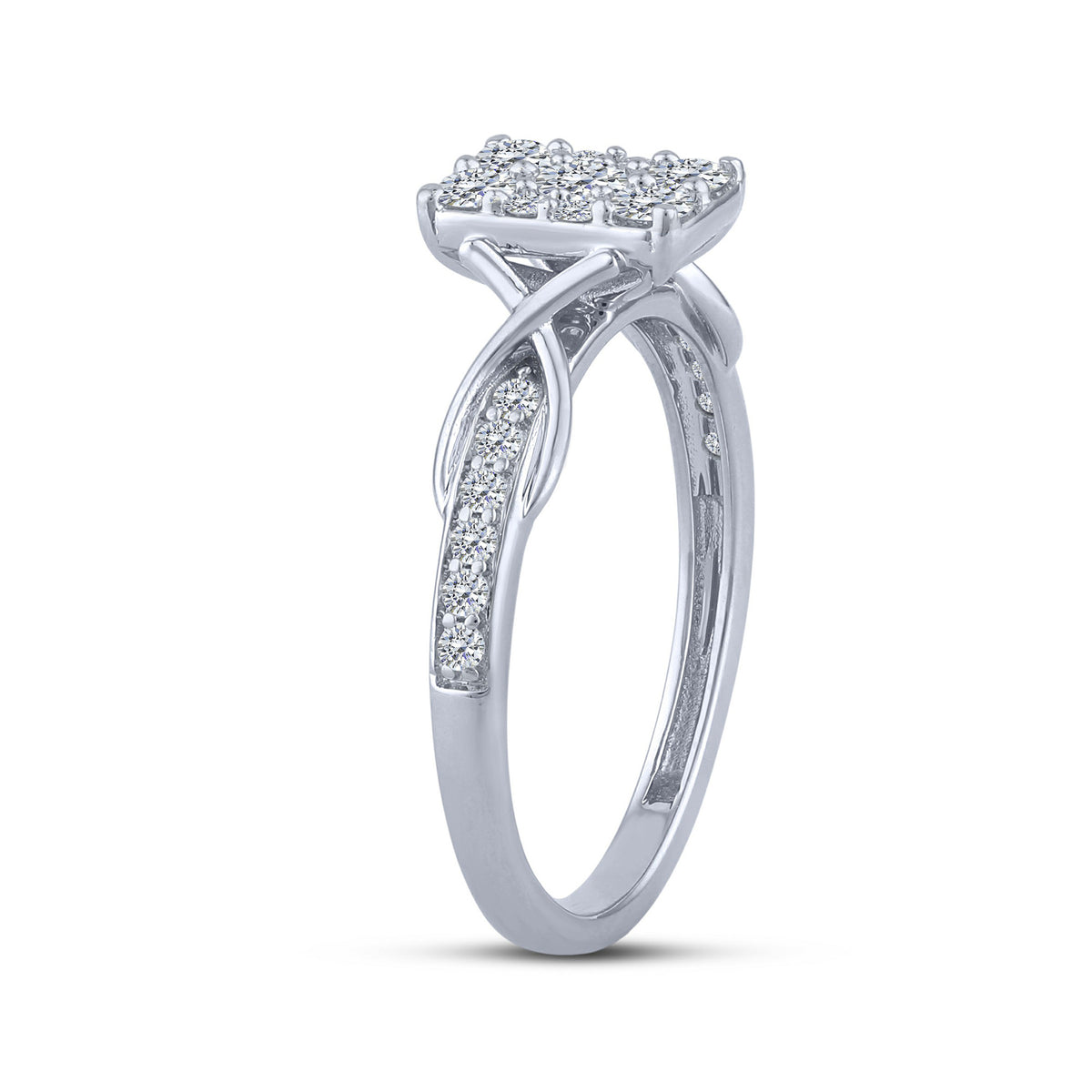 10K White Gold Round Lab-Grown Diamond Engagement Ring – 0.5 CTW - product