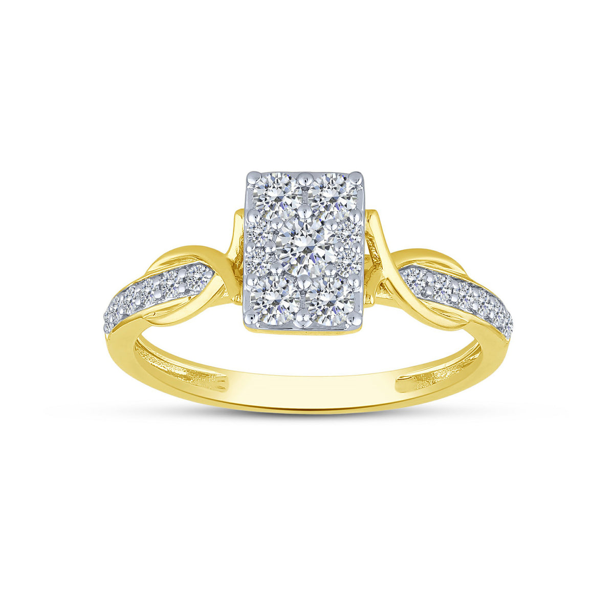 10K Yellow Gold Round Lab-Grown Diamond Engagement Ring – 0.5 CTW - product
