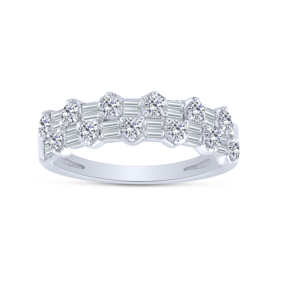10K White Gold Lab-Grown Diamond Wedding Band – 0.82 CTW - product