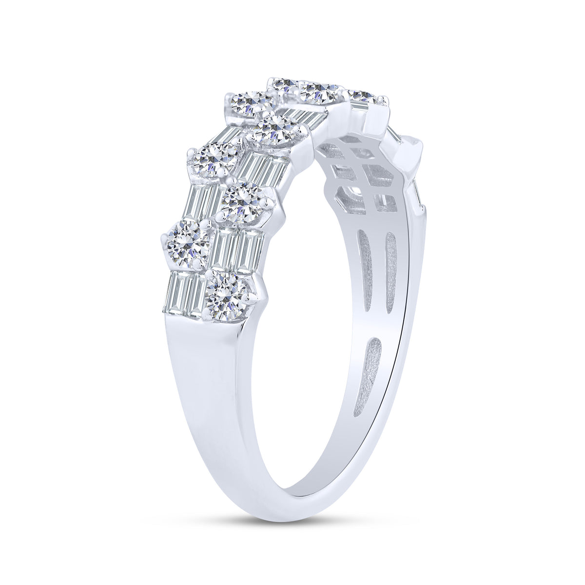 10K White Gold Lab-Grown Diamond Wedding Band – 0.82 CTW - product