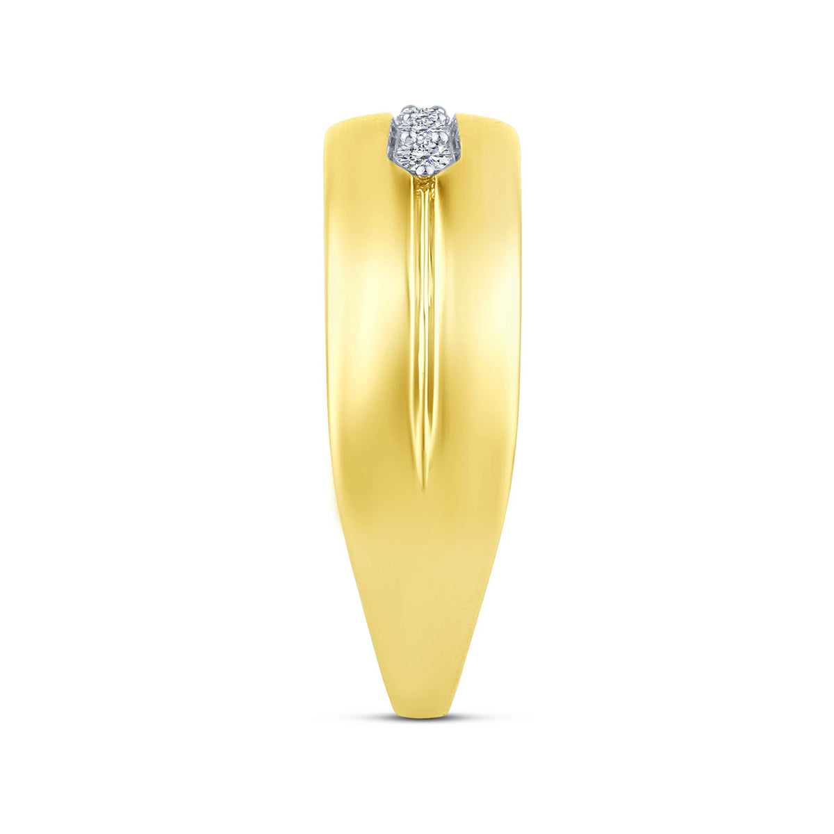 14K Yellow Gold Round Lab-Grown Diamond Men's Wedding Band – 0.16 CTW - product