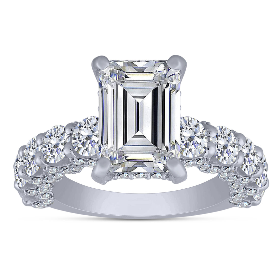 14K White Gold Lab-Grown Diamond Engagement Ring – 7.02 CTW - product