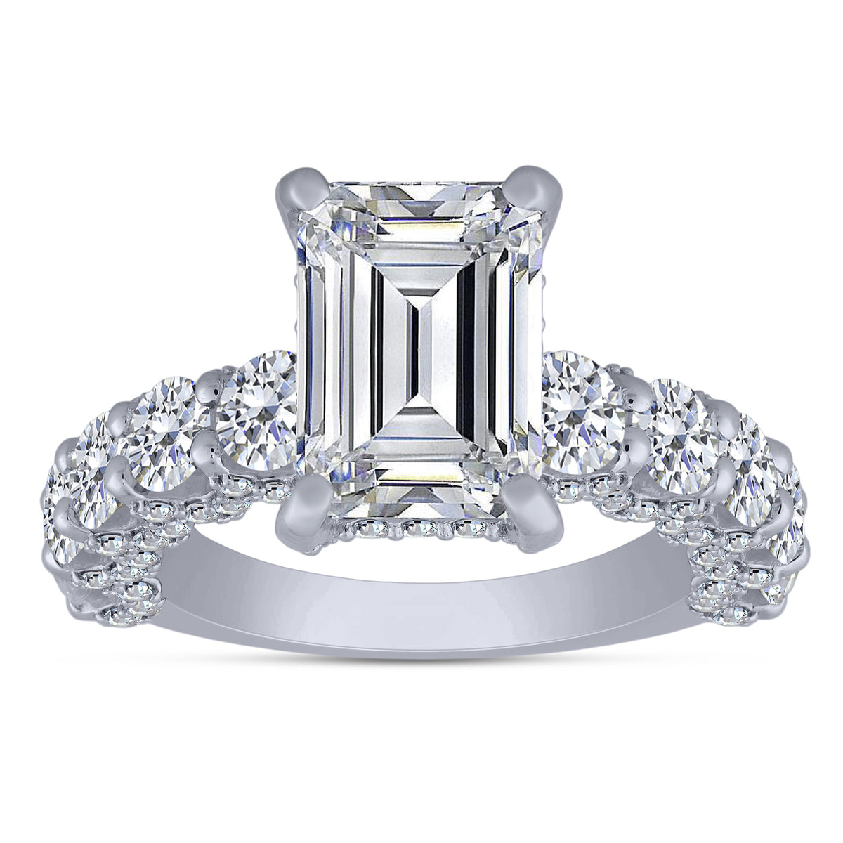 14K White Gold Lab-Grown Diamond Engagement Ring – 7.02 CTW - product