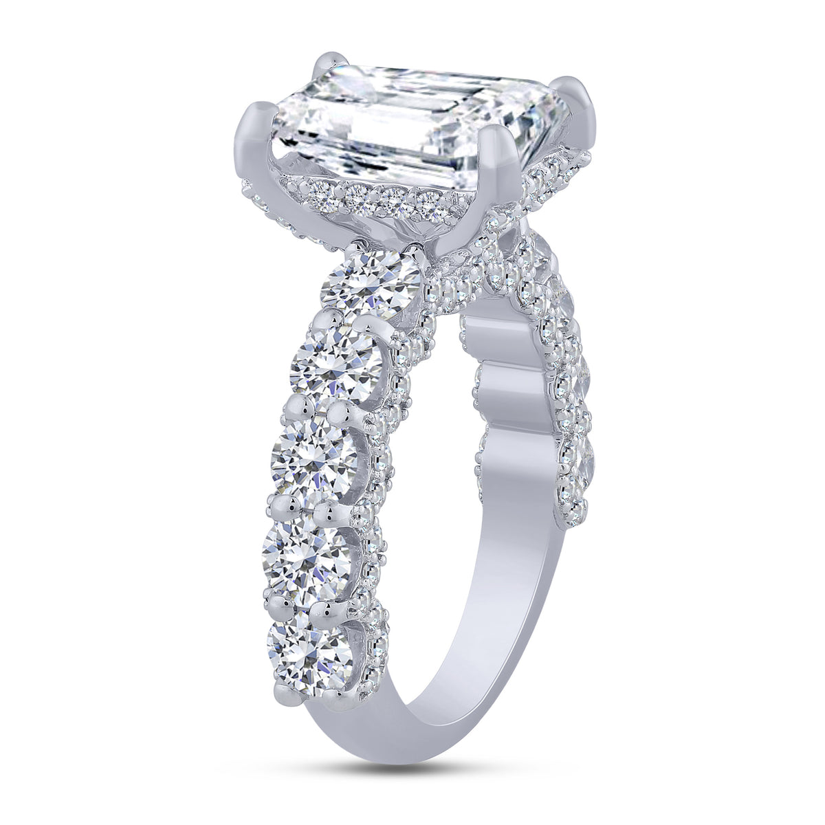 14K White Gold Lab-Grown Diamond Engagement Ring – 7.02 CTW - product