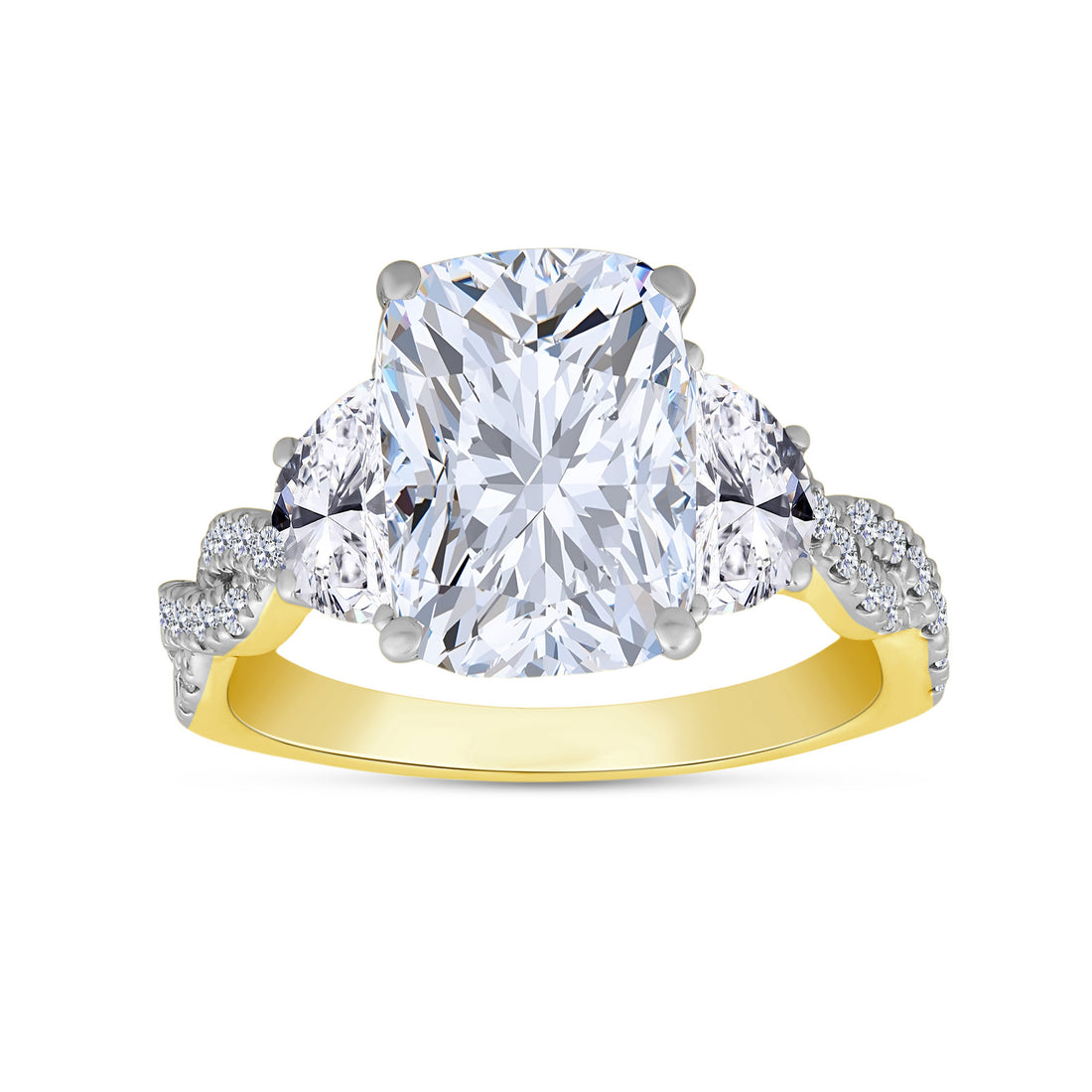 10K Yellow Gold Lab-Grown Diamond Engagement Ring – 5.4 CTW - product