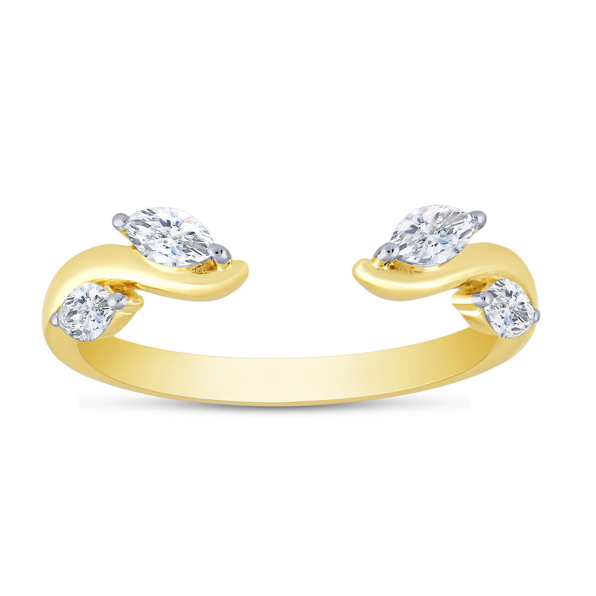 10K Yellow Gold Marquise Lab-Grown Diamond Wedding Band – 0.36 CTW - product