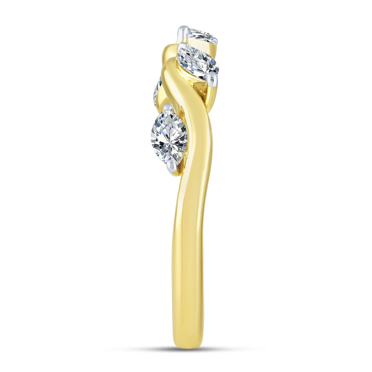 10K Yellow Gold Marquise Lab-Grown Diamond Wedding Band – 0.36 CTW - product