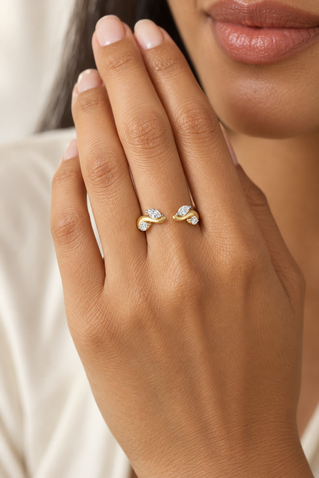 10K Yellow Gold Marquise Lab-Grown Diamond Wedding Band – 0.36 CTW - lifestyle
