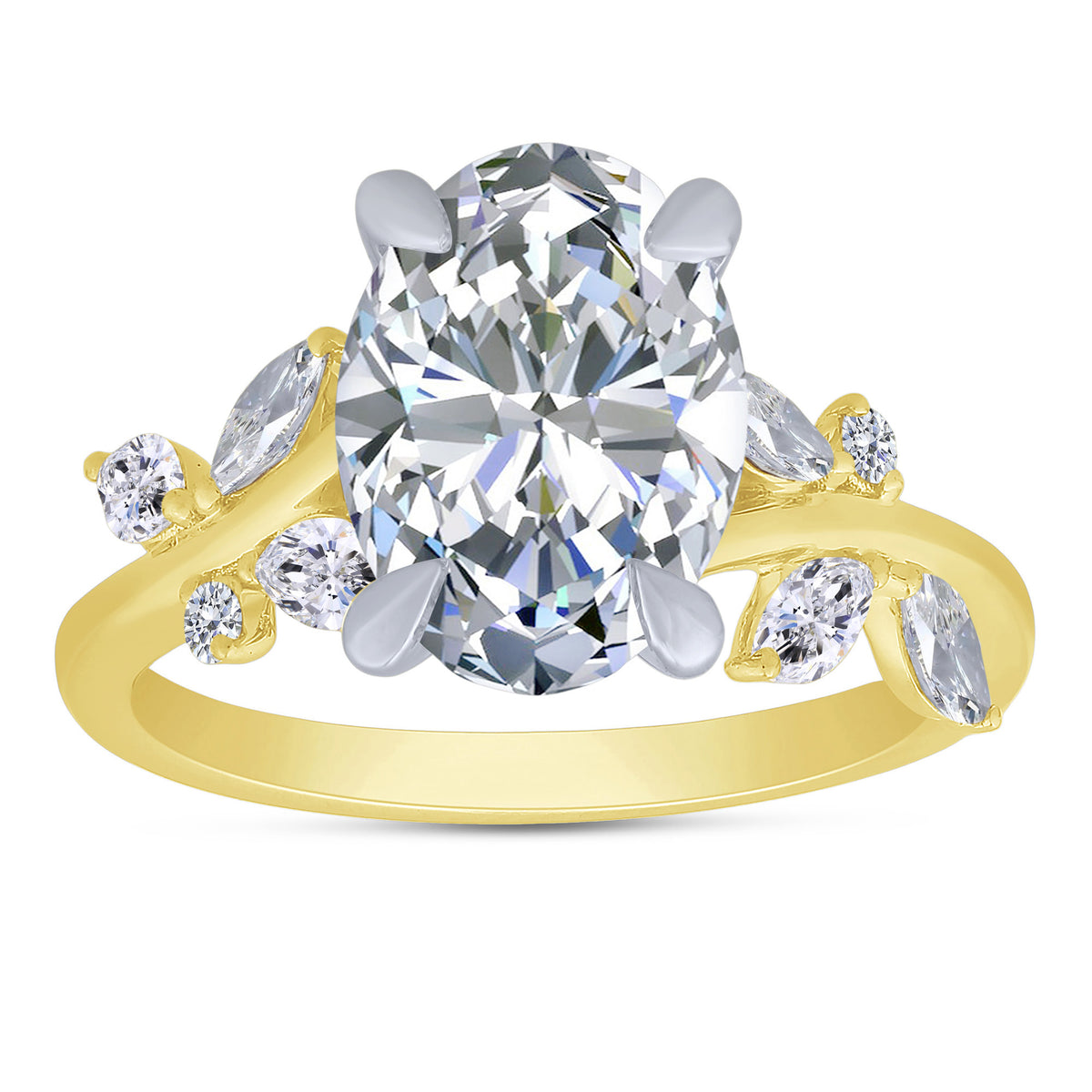 10K Two-Tone Gold Lab-Grown Diamond Engagement Ring – 3.68 CTW - product