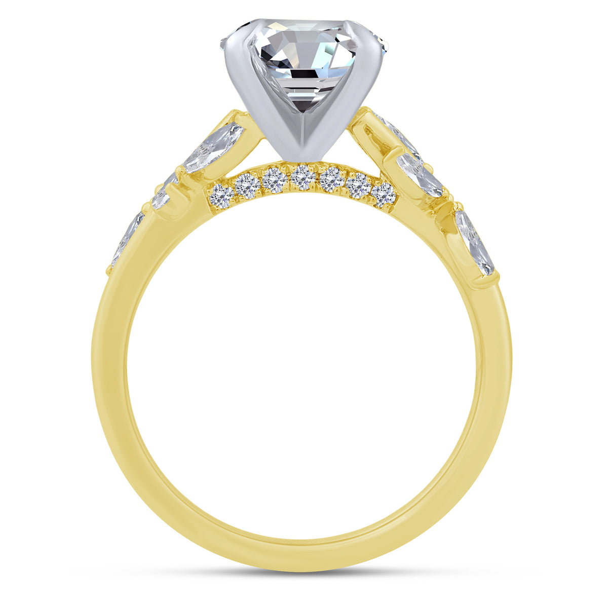 10K Two-Tone Gold Lab-Grown Diamond Engagement Ring – 3.68 CTW - product