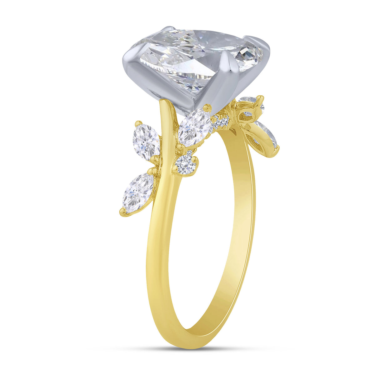 10K Two-Tone Gold Lab-Grown Diamond Engagement Ring – 3.68 CTW - product
