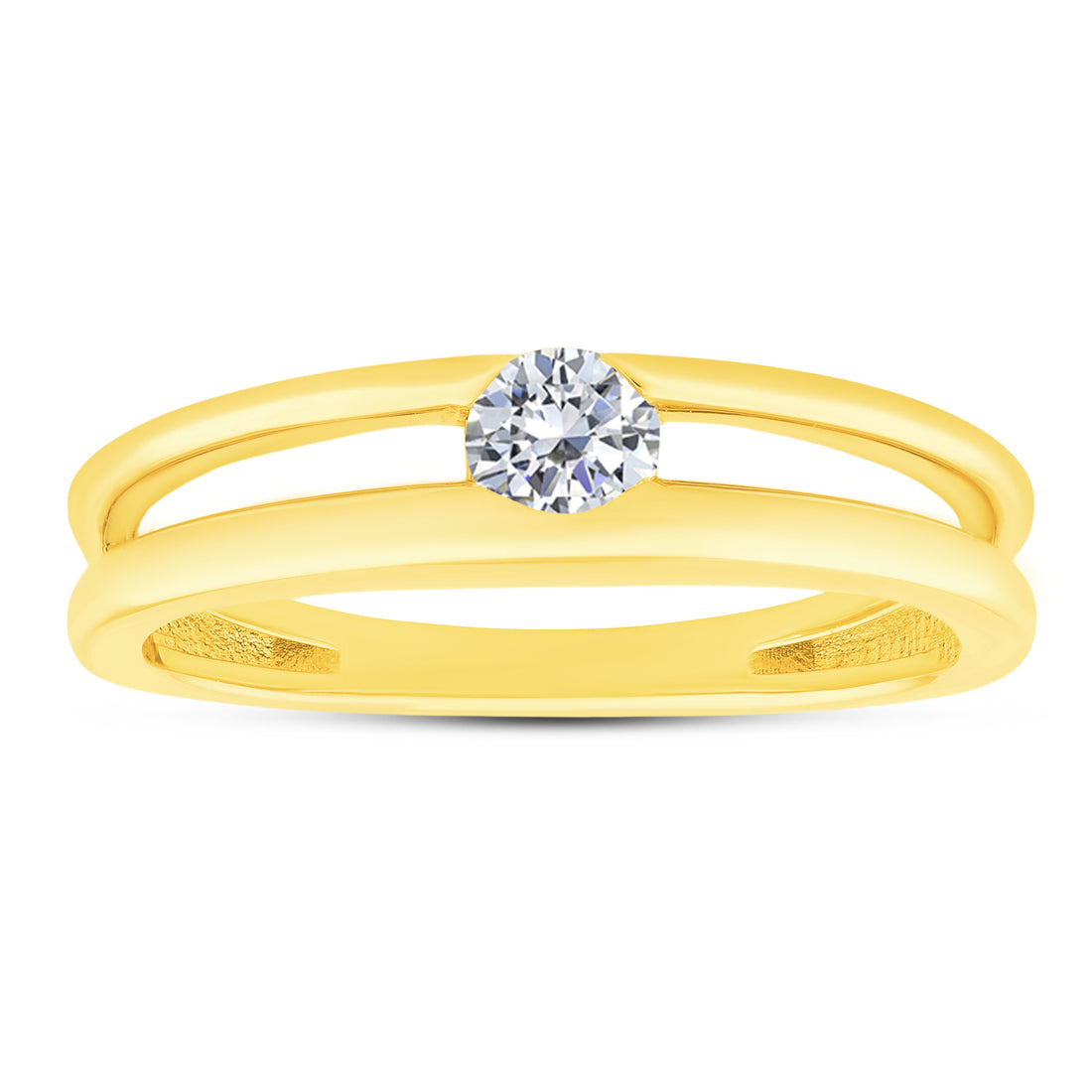 10K Yellow Gold Round Lab-Grown Diamond Engagement Ring – 0.25 CTW - product