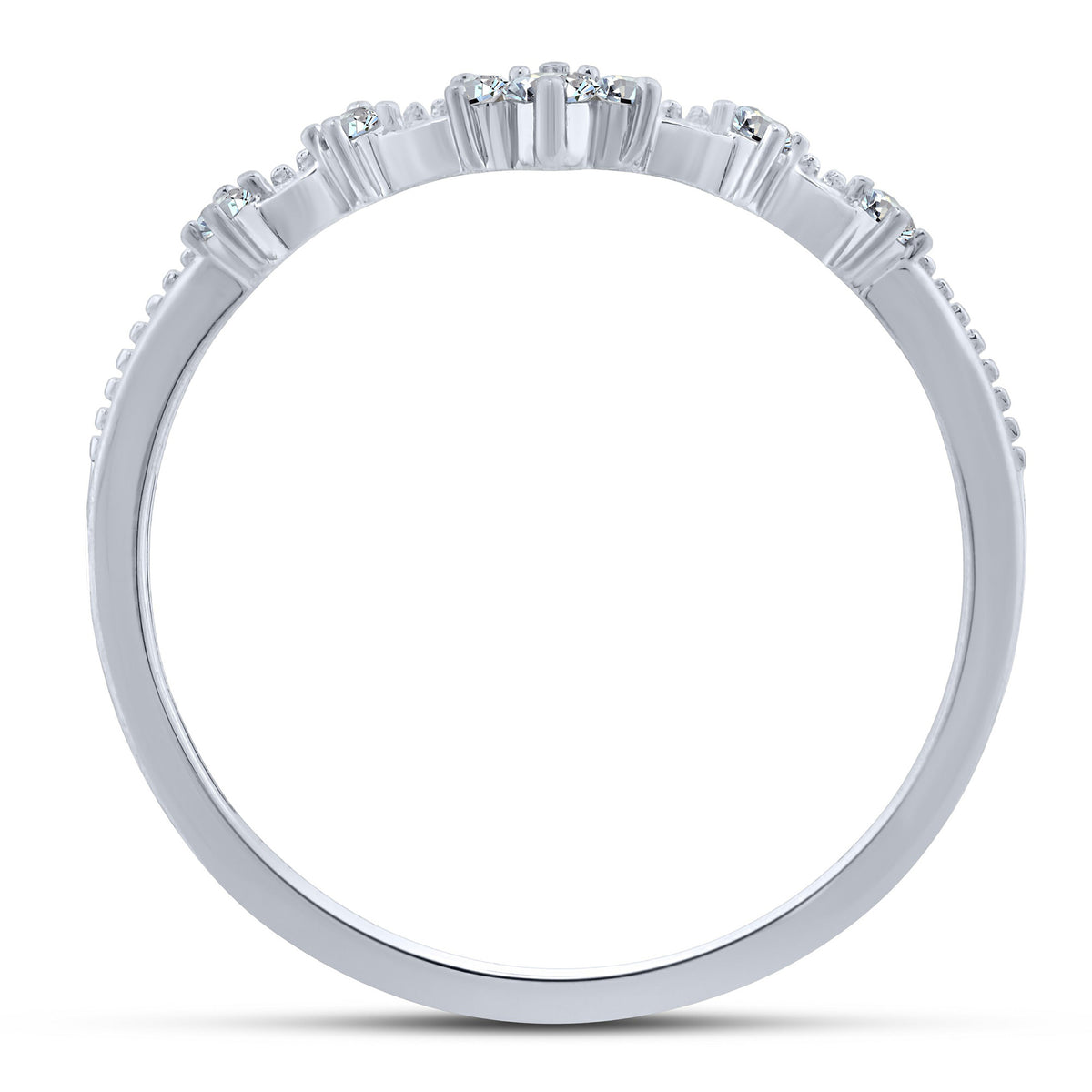 10K White Gold Round Lab-Grown Diamond Wedding Band – 0.09 CTW - product
