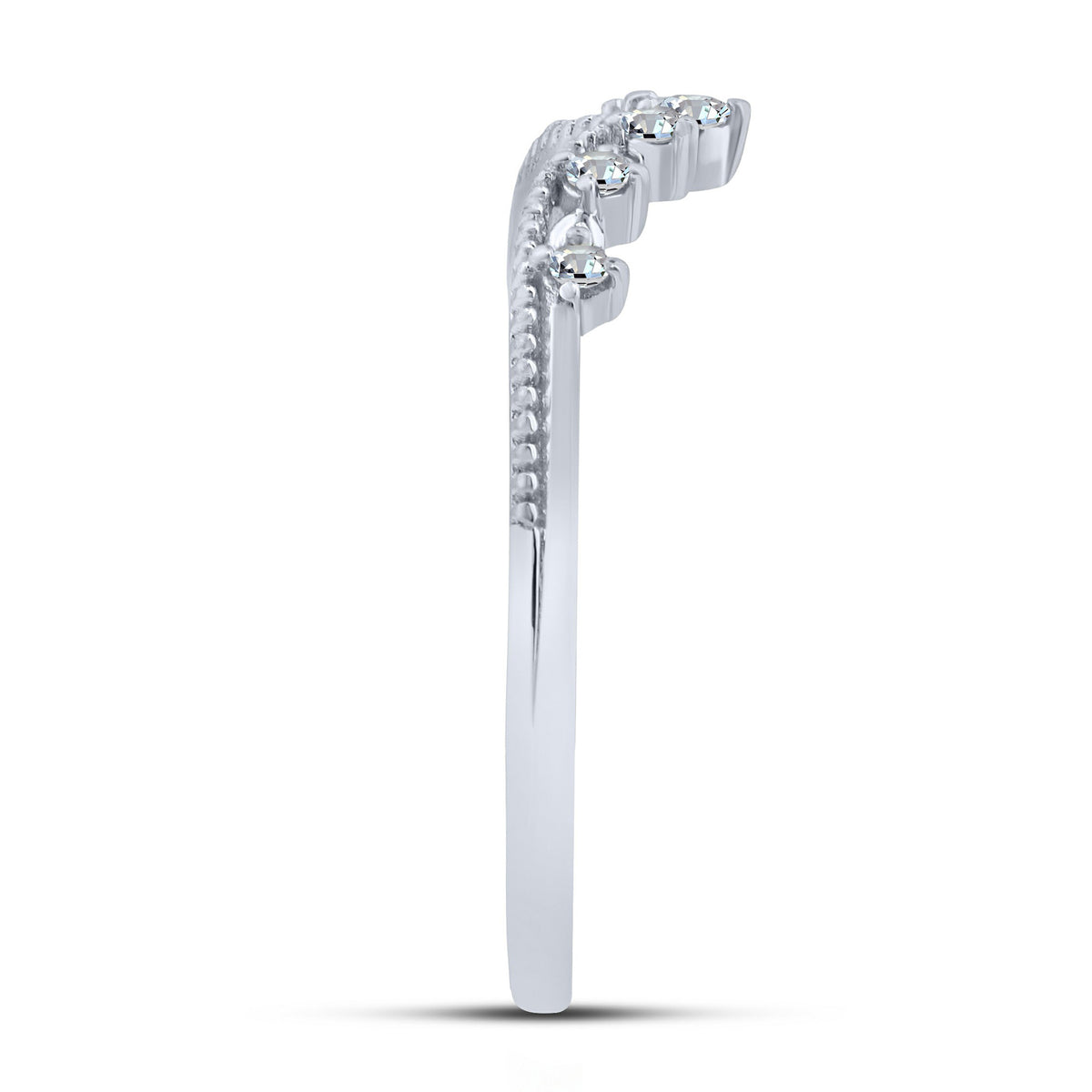 10K White Gold Round Lab-Grown Diamond Wedding Band – 0.09 CTW - product