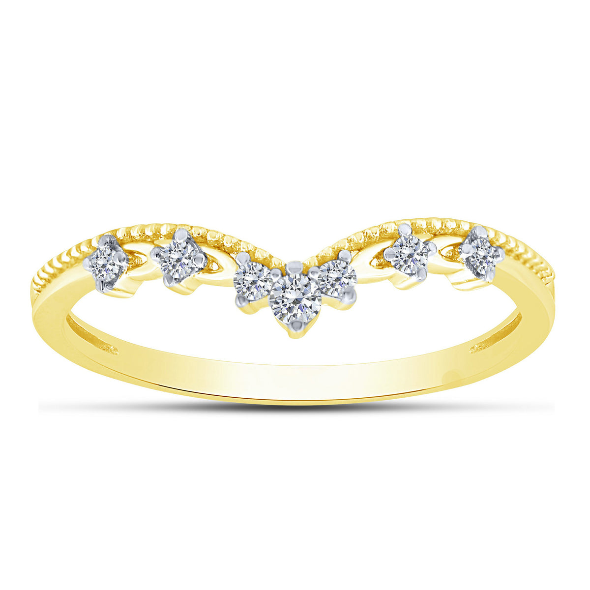 10K Yellow Gold Round Lab-Grown Diamond Wedding Band – 0.09 CTW - product