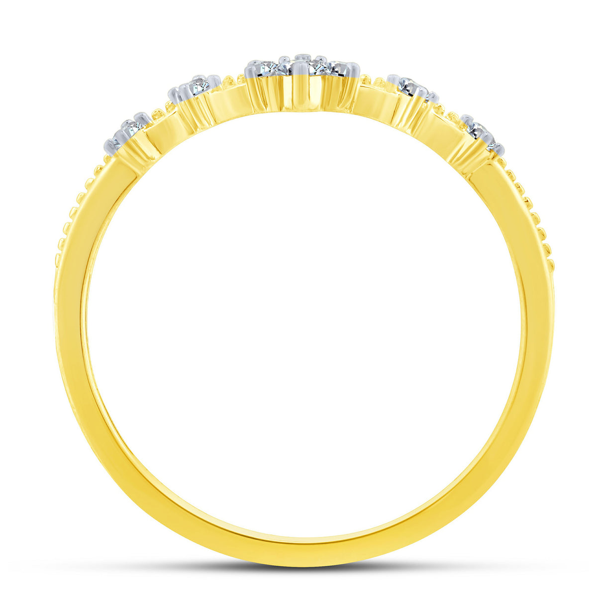 10K Yellow Gold Round Lab-Grown Diamond Wedding Band – 0.09 CTW - product