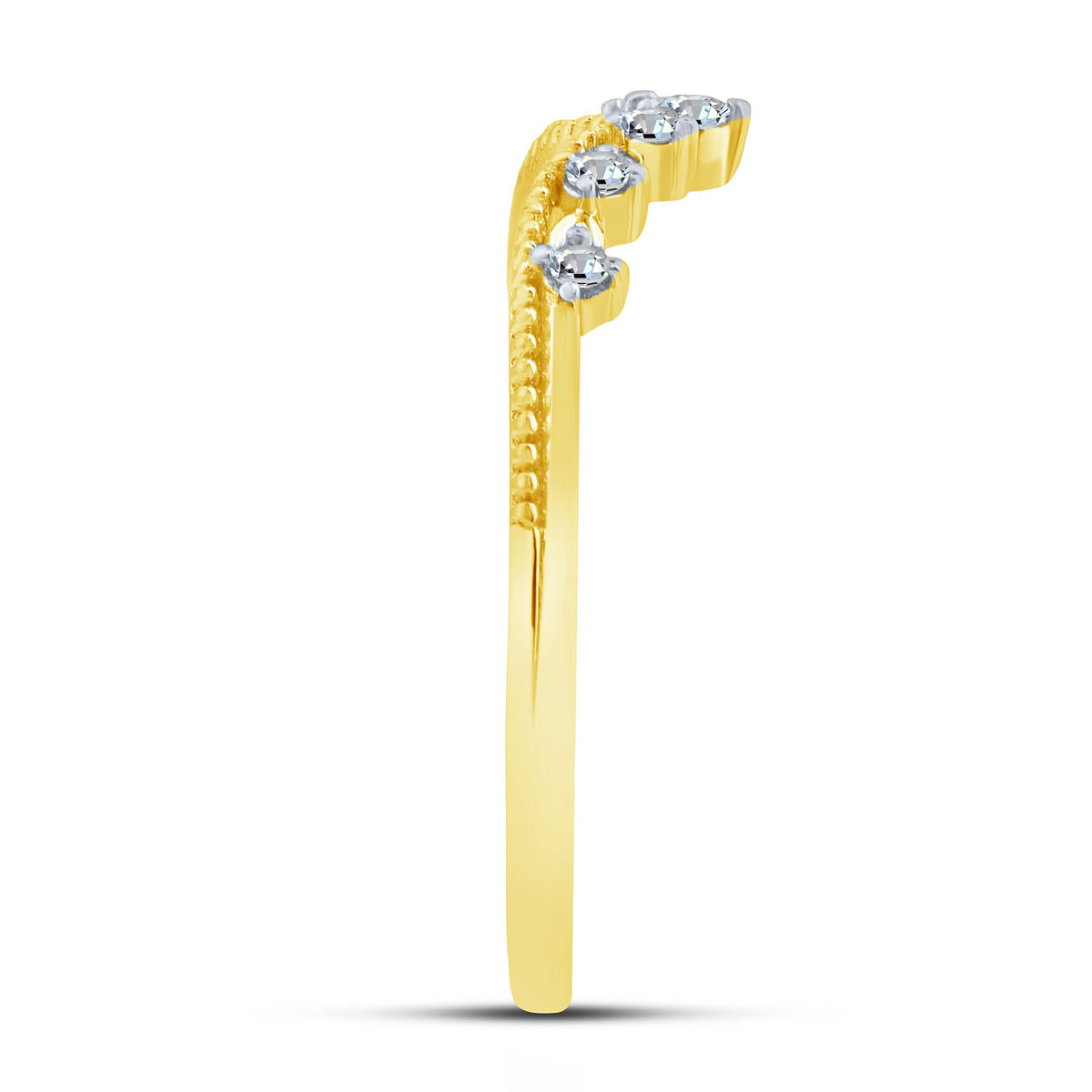 10K Yellow Gold Round Lab-Grown Diamond Wedding Band – 0.09 CTW - product