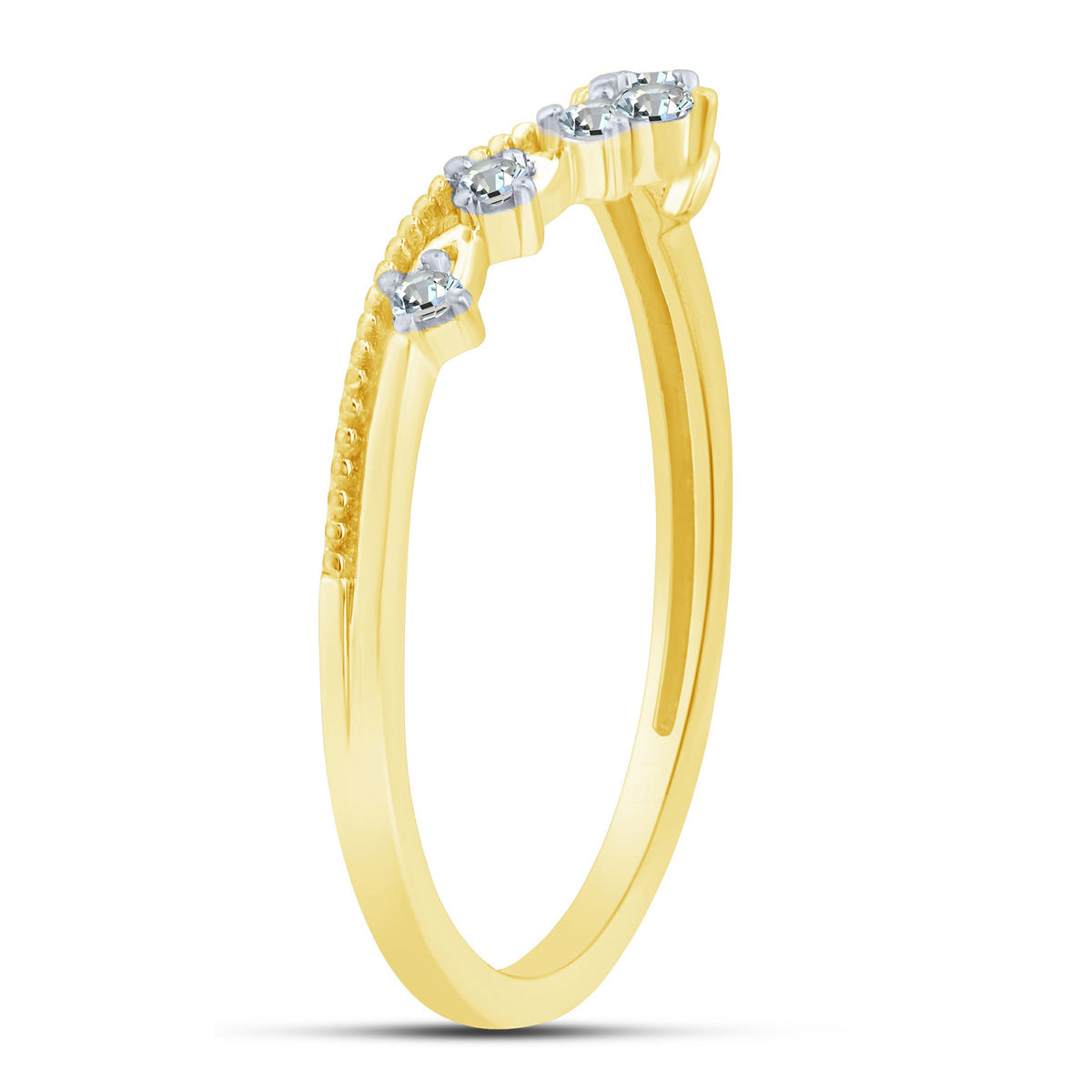 10K Yellow Gold Round Lab-Grown Diamond Wedding Band – 0.09 CTW - product