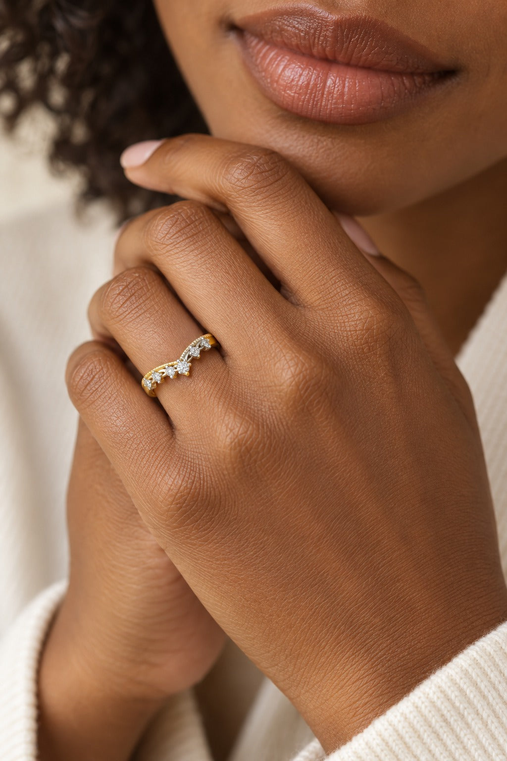10K Yellow Gold Round Lab-Grown Diamond Wedding Band – 0.09 CTW - lifestyle