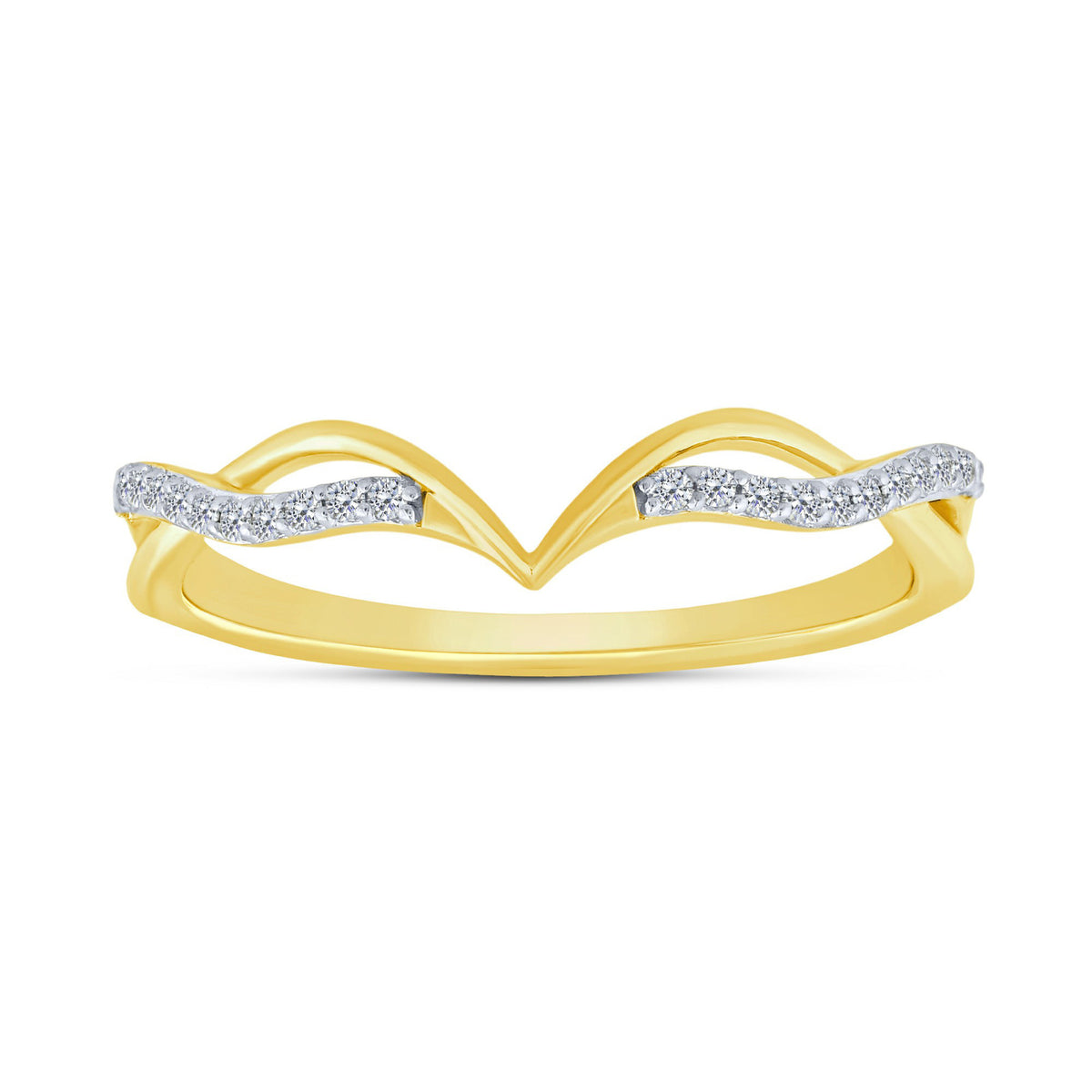 10K Yellow Gold Round Lab-Grown Diamond Wedding Band – 0.1 CTW - product