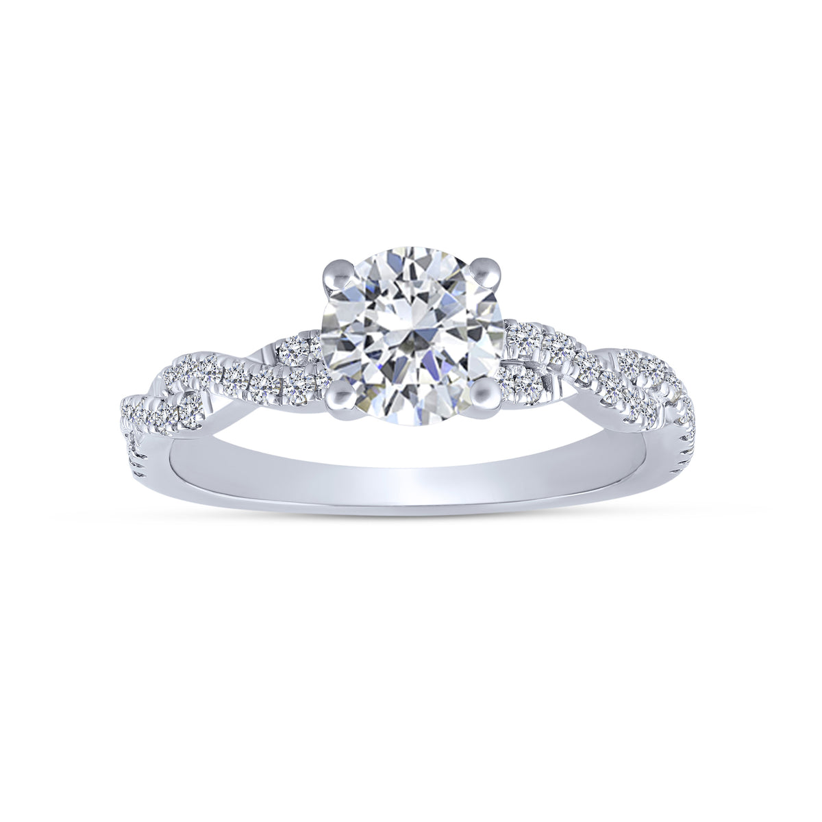 14K White Gold Round Lab-Grown Diamond Bridal Set – 1.55 CTW - product