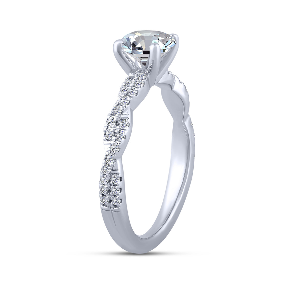 14K White Gold Round Lab-Grown Diamond Bridal Set – 1.55 CTW - product