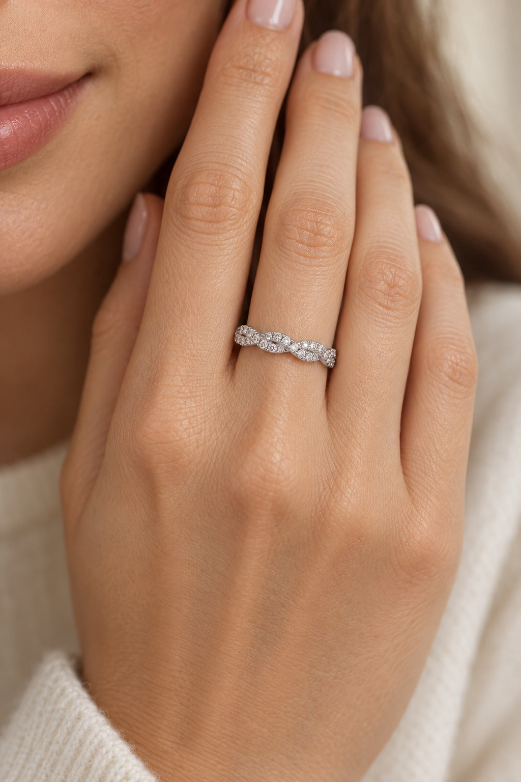 14K White Gold Round Lab-Grown Diamond Bridal Set – 1.55 CTW - product