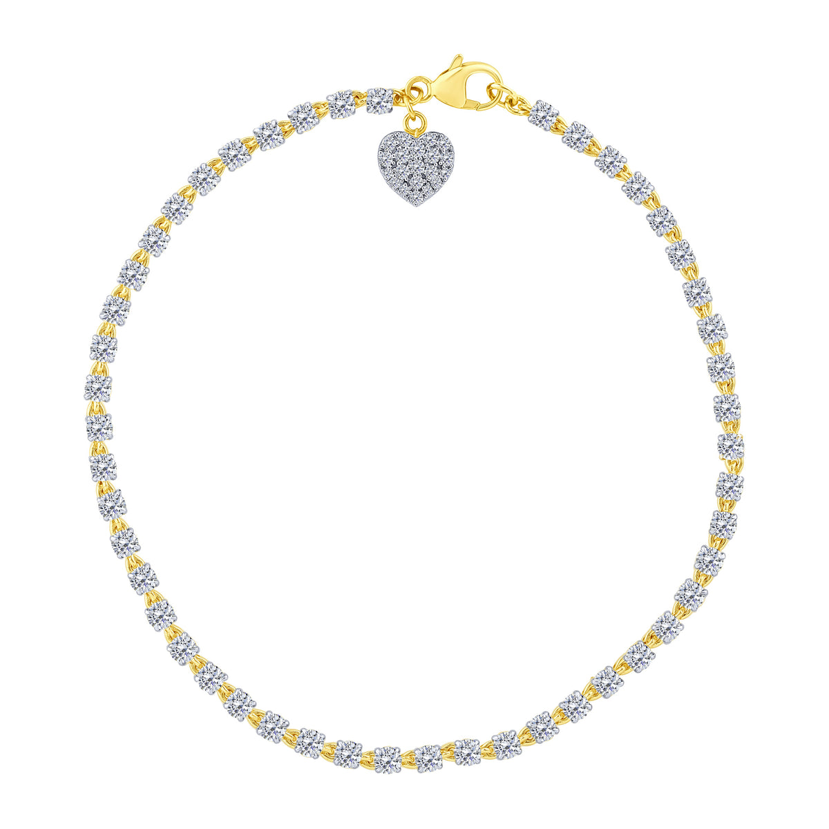 10K Yellow Gold Round Lab-Grown Diamond Fashion Bracelet – 3 CTW - product