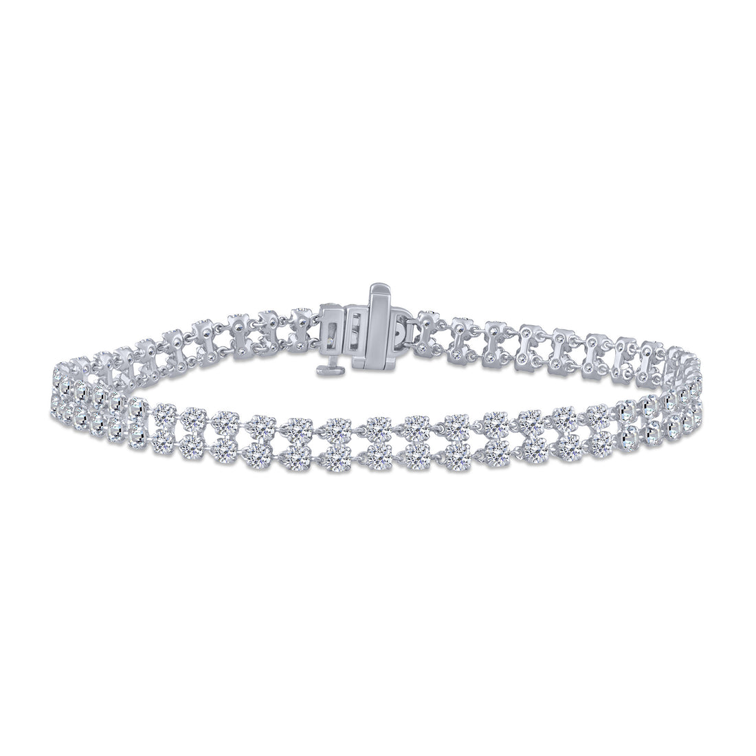 10K White Gold Round Lab-Grown Diamond Fashion Bracelet – 5 CTW - product
