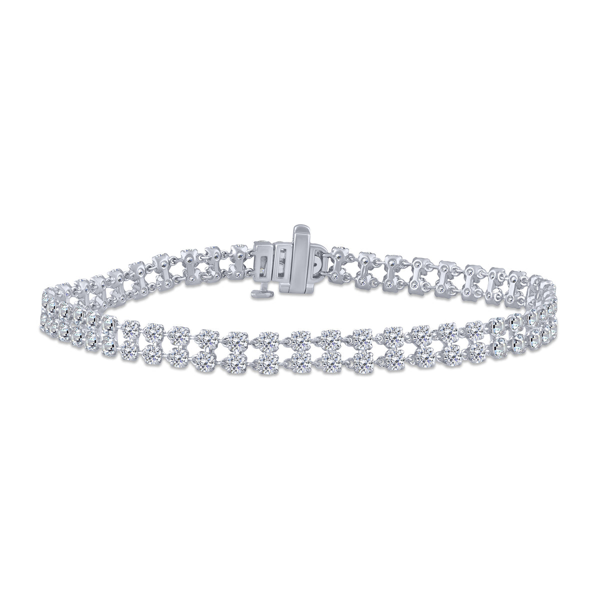 10K White Gold Round Lab-Grown Diamond Fashion Bracelet – 5 CTW - product