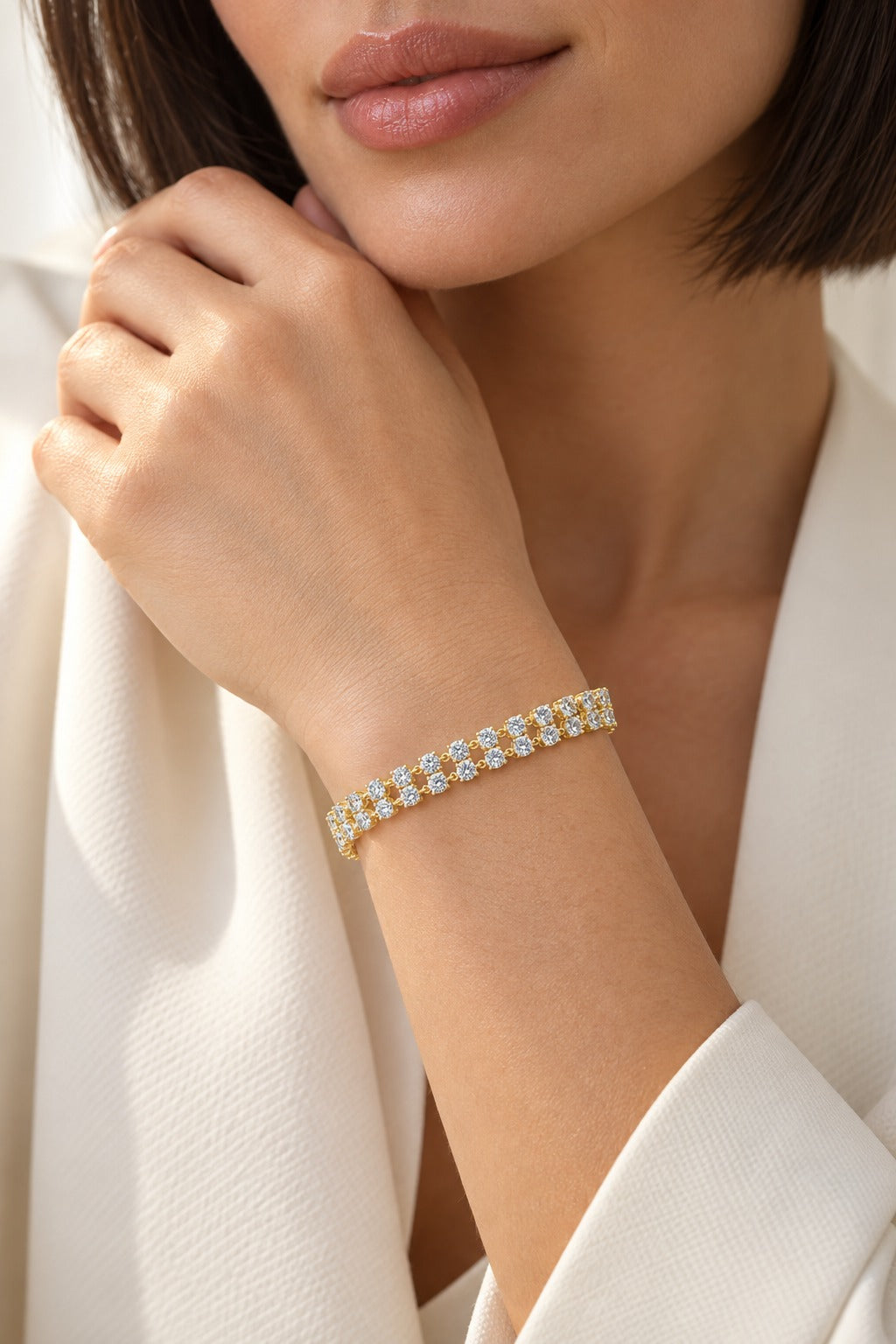 10K Yellow Gold Round Lab-Grown Diamond Fashion Bracelet – 5 CTW - product