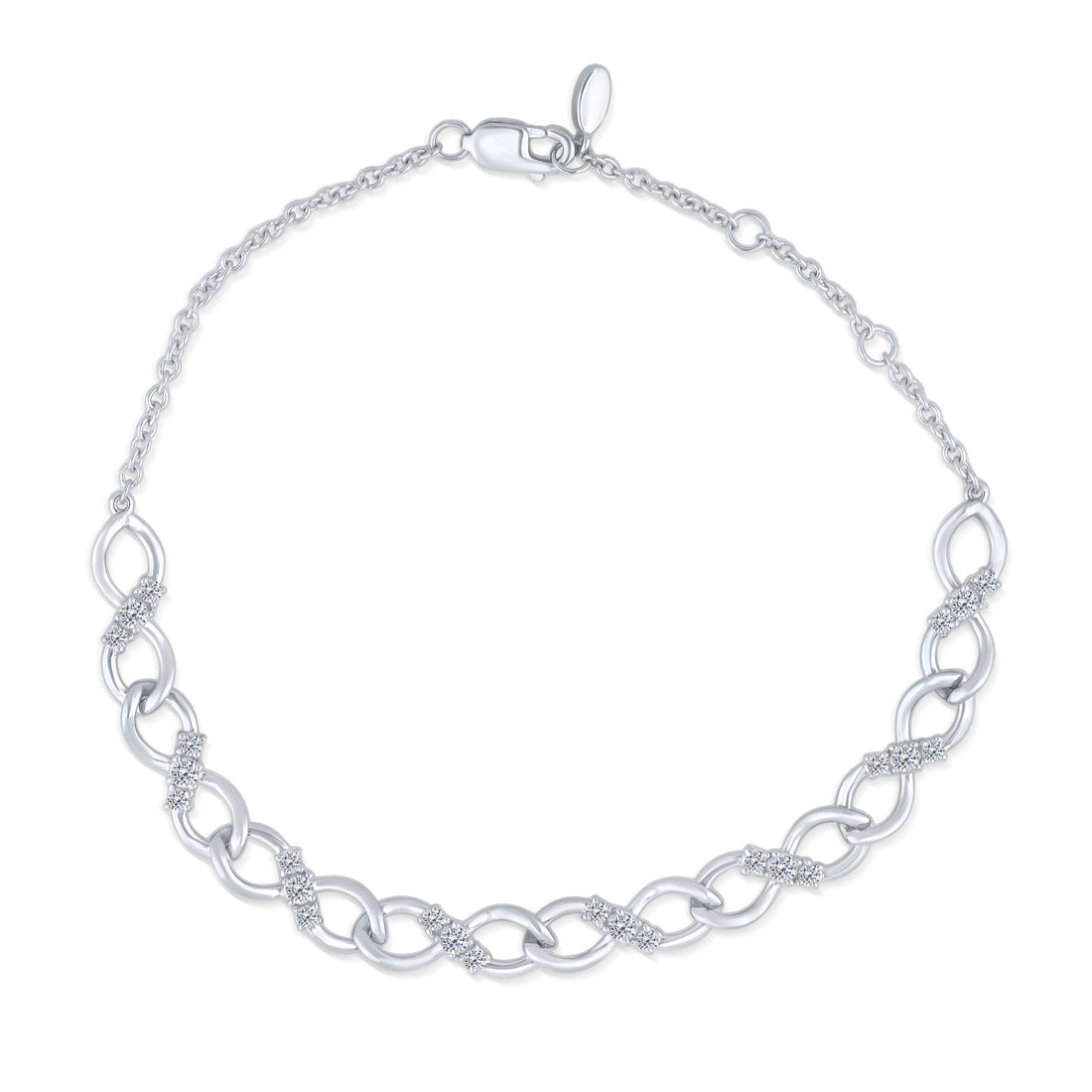 Sterling Silver Round Lab-Grown Diamond Bracelet – 0.5 CTW - product