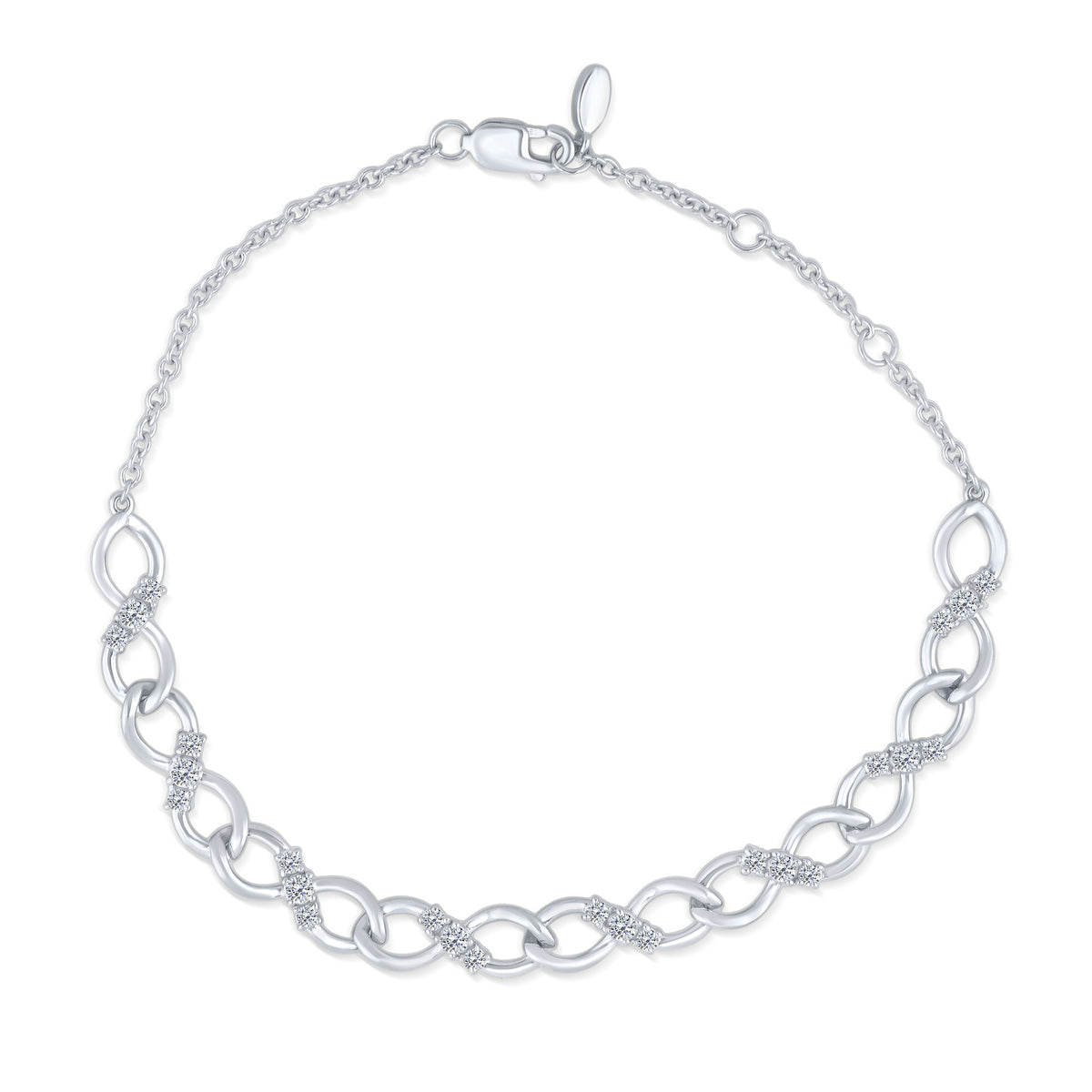 Sterling Silver Round Lab-Grown Diamond Bracelet – 0.5 CTW - product