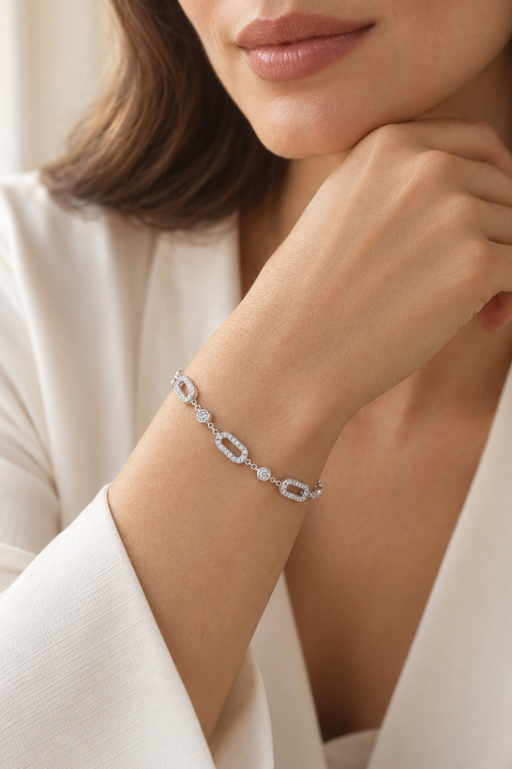Sterling Silver Round Lab-Grown Diamond Bracelet – 0.5 CTW - product