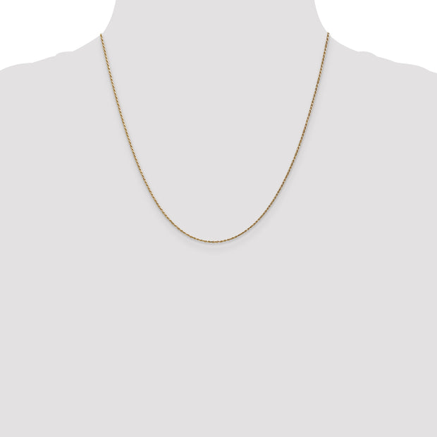 14k 1.15mm 20in Diamond Cut Machine-made Rope Chain