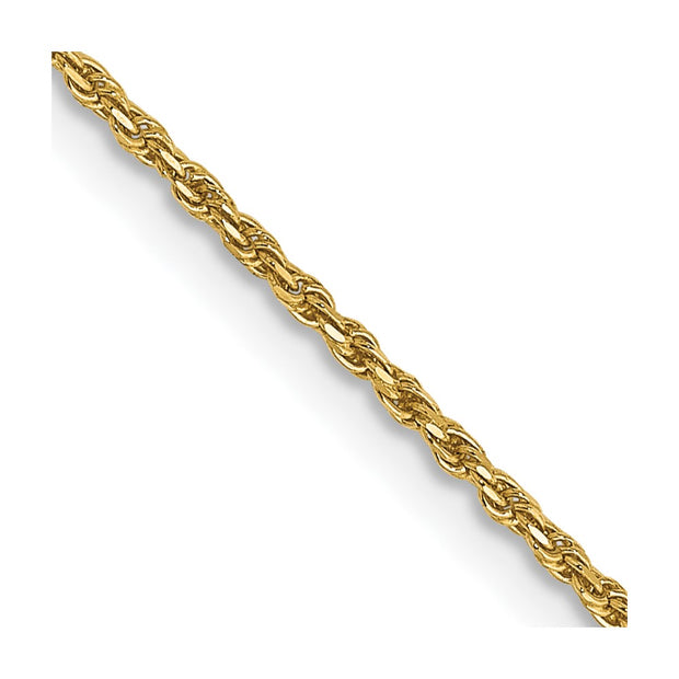 14k 1.15mm 20in Diamond Cut Machine-made Rope Chain