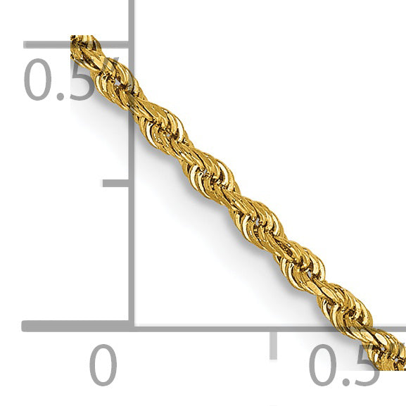 14k 1.50mm 20in D/C Rope with Lobster Clasp Chain