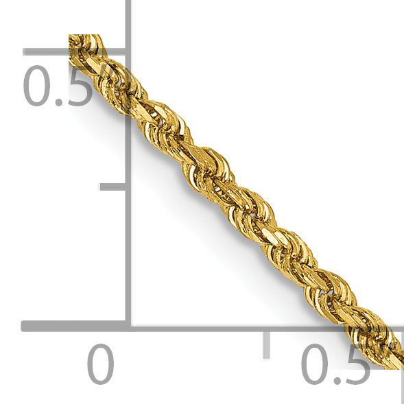 14k 1.75mm 20in D/C Rope with Lobster Clasp Chain