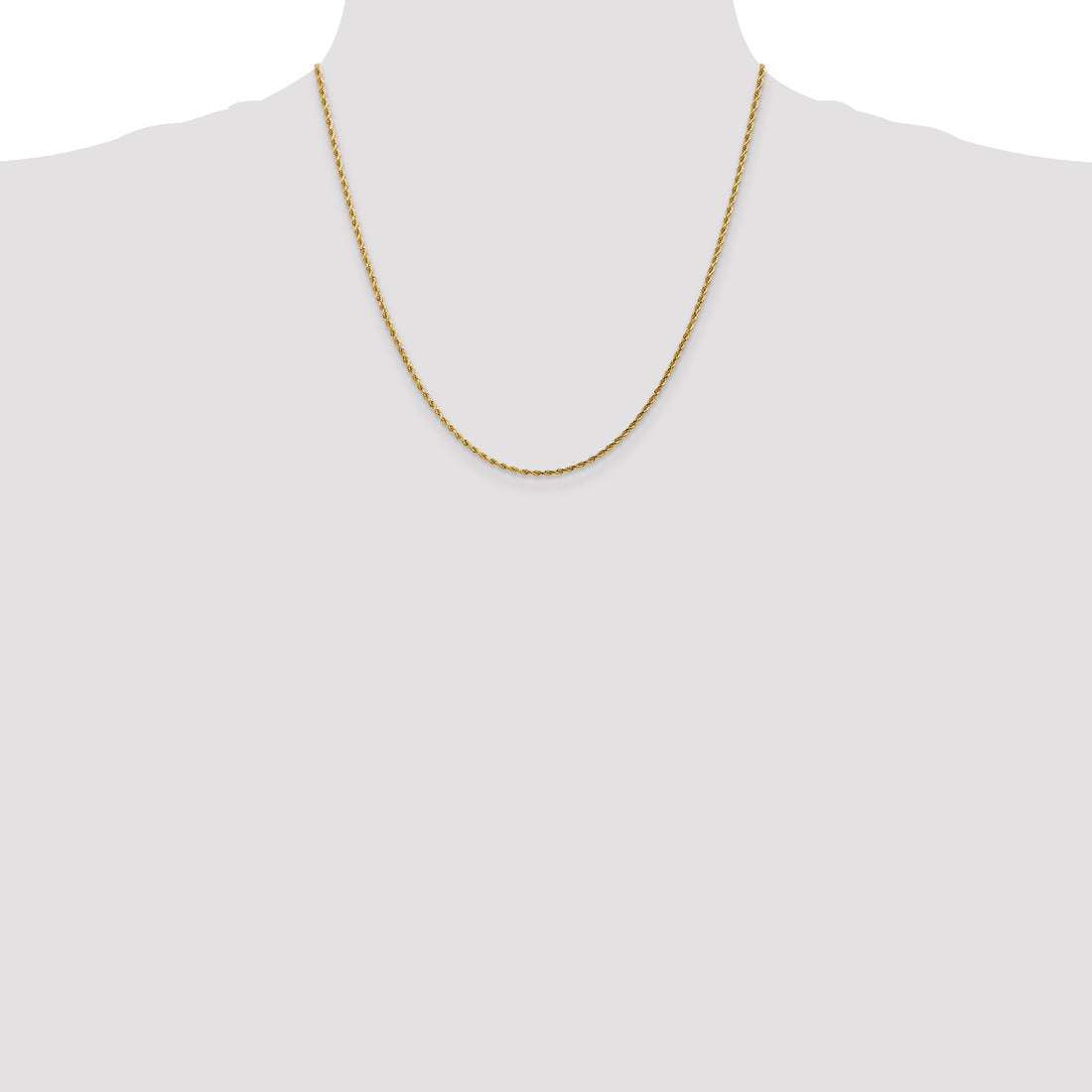 14K 1.75mm 20In D/C Rope With Lobster Clasp Chain
